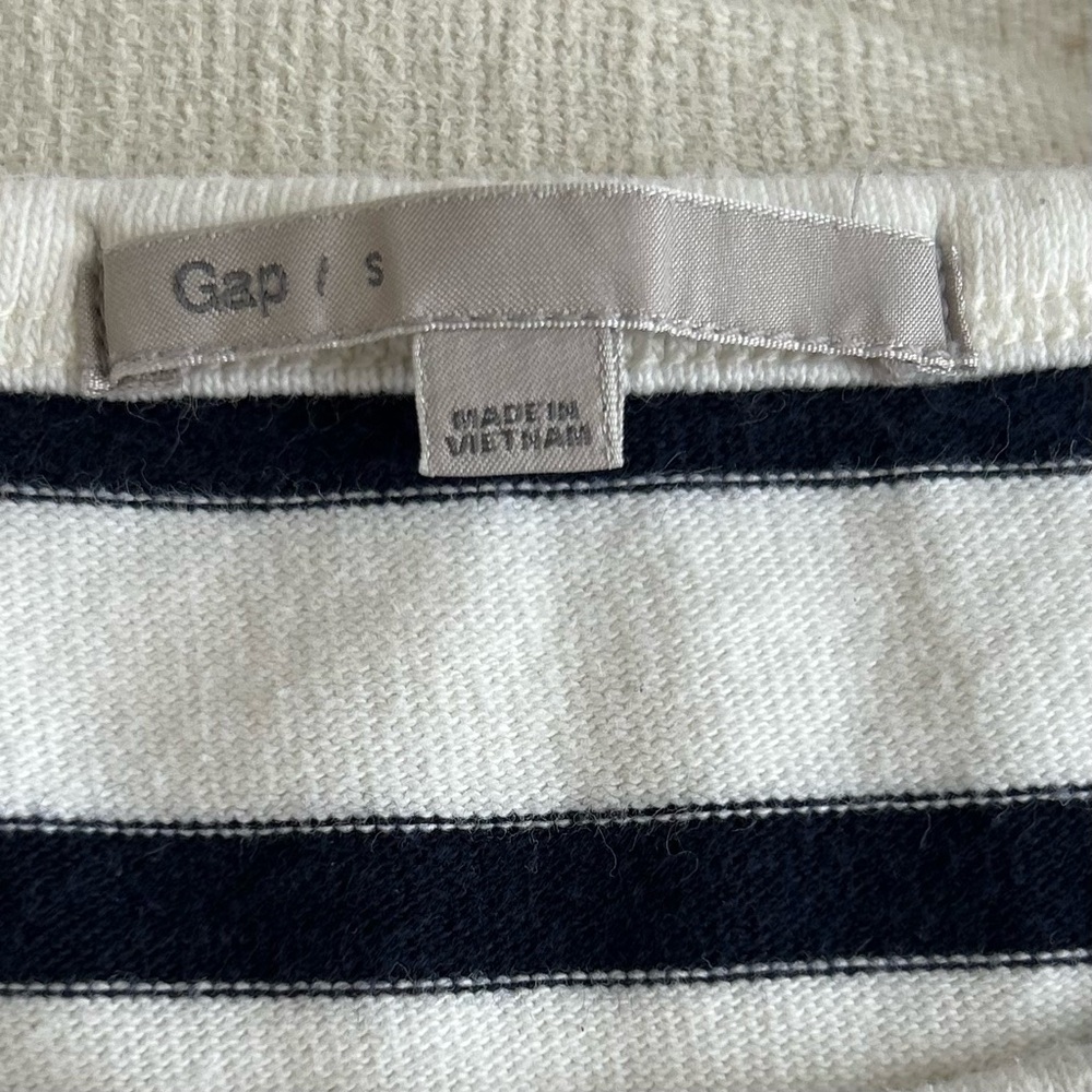 GAP Nautical Women's Pullover Striped Shirt Top White & Navy Long Sleeves Small - Picture 5 of 11